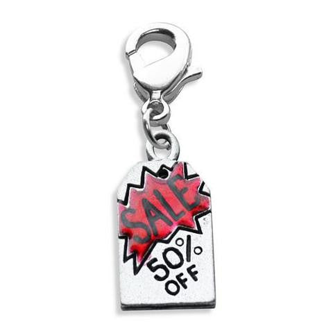 Sales Tag Charm Dangle in Silver