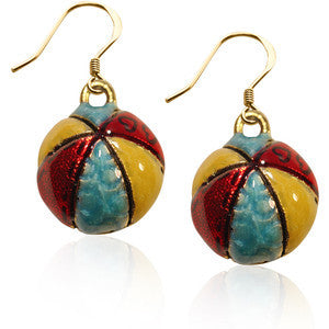 Charm Earrings Beach Ball in Gold